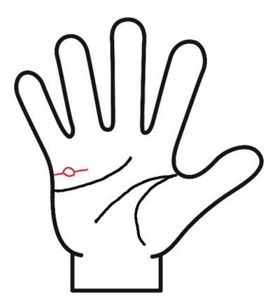 結婚線の途中に島