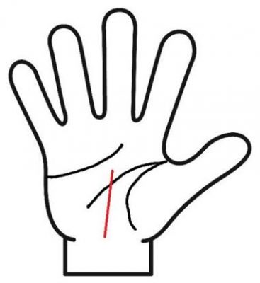 運命線が手のひらの真ん中で切れてる